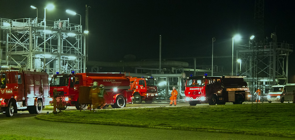 Brand- og redningsøvelse hos gasbehandlingsanlægget i Nybro.