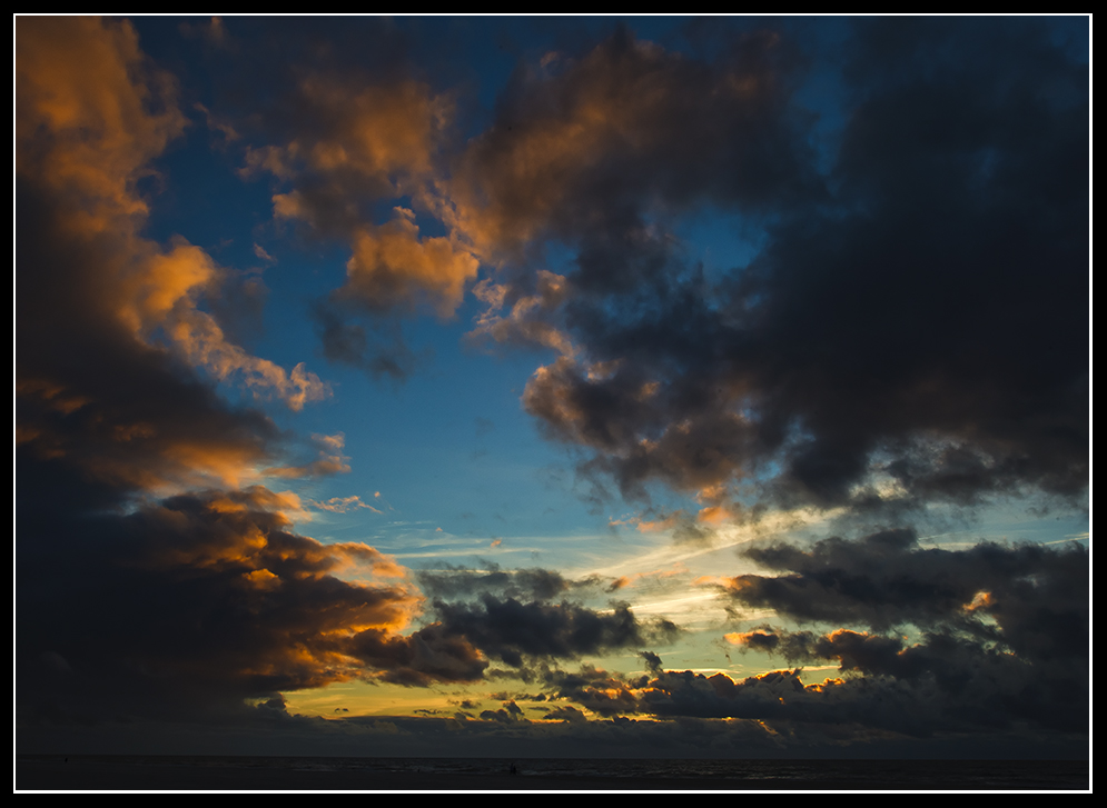 Vekslende skydække og solnedgang i Løkken