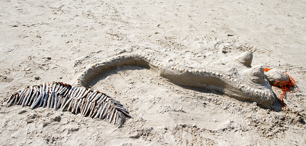 en strandet havfrue ved Vejers Strand