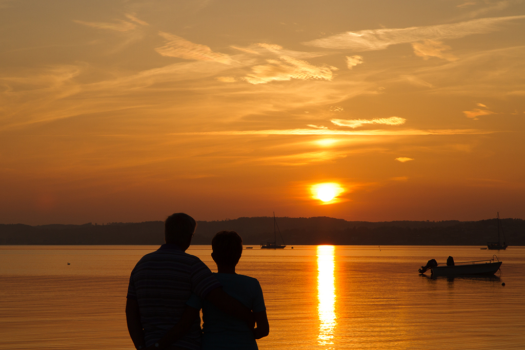 solnedgang ved Ebeltoft strand