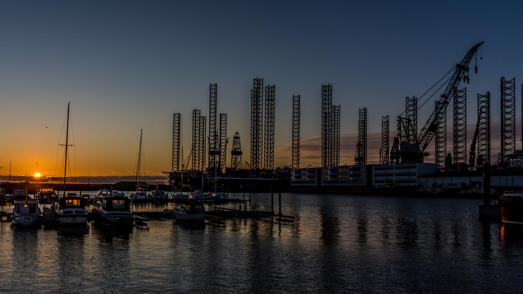 Solnedgang over Esbjerg